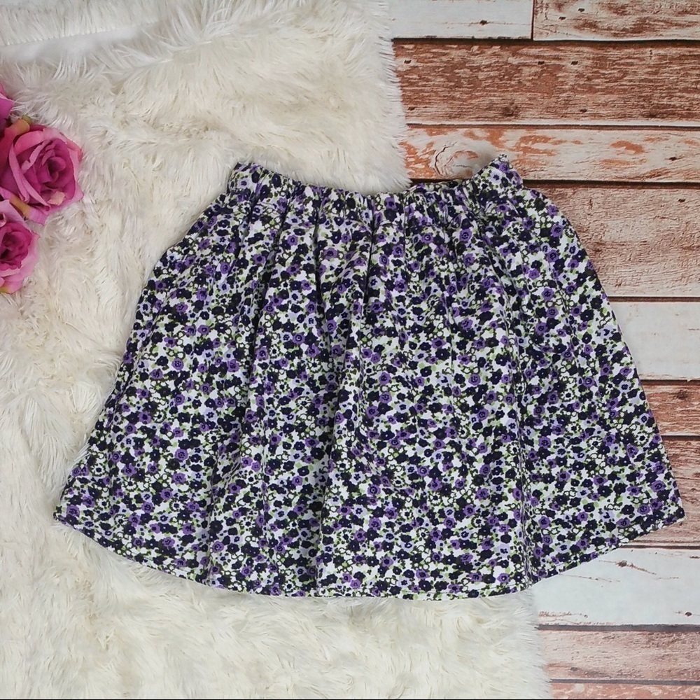 Lands' End Floral Corduroy Skirt